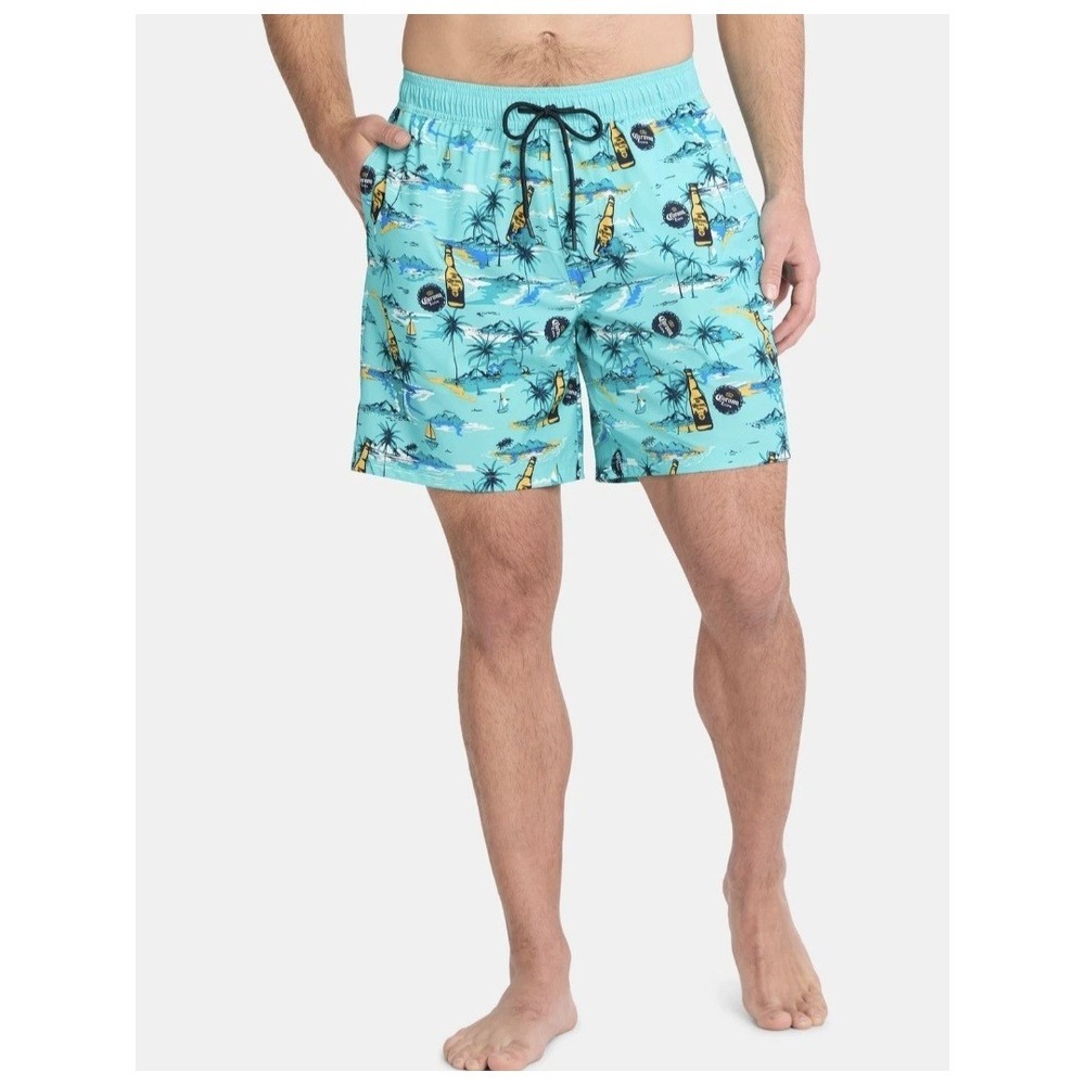 Corona Beer Men's Board  Shorts Swim Trunks, Aqua Size XL‎ 40-42